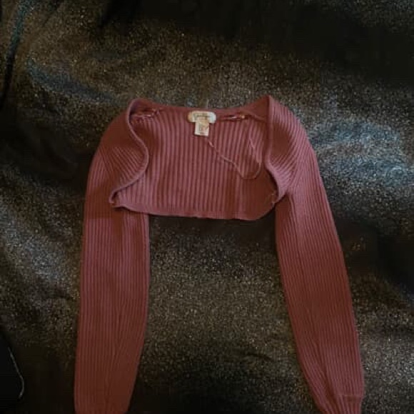 Jessica Simpson Ribbed Mauve Crop Top - Picture 1 of 1